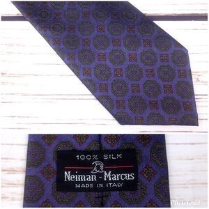 Vintage Neiman Marcus Purple Silk Neck Tie